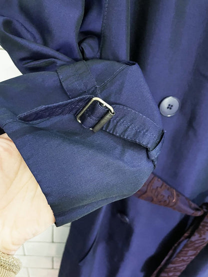 vintage 80s petite madmoiselle irredescent trench coat - good market thrift store