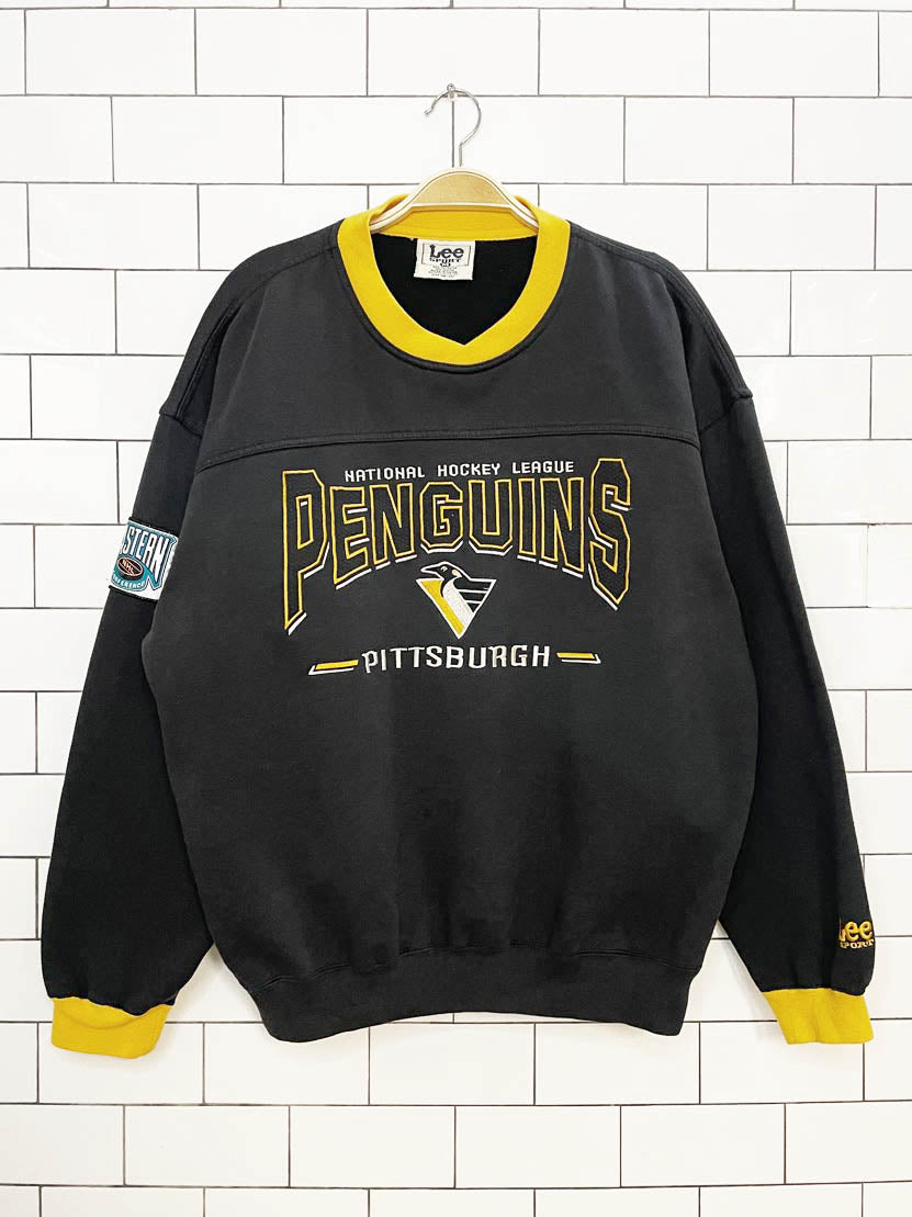 vintage 90s lee pittsburgh penguins two-tone sweatshirt | NHL