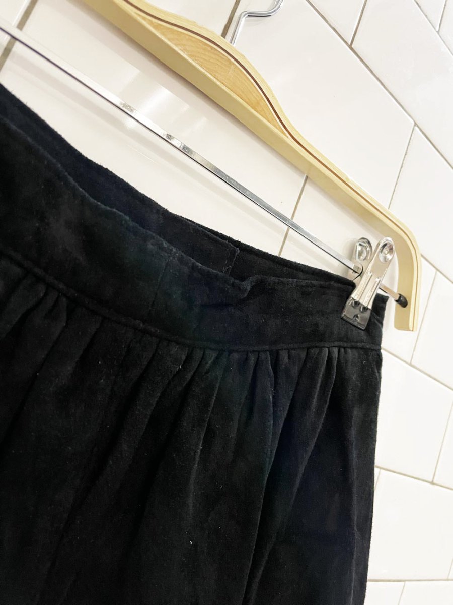 vintage 80s alfred sung sport suede full midi maxi skirt - good market thrift store