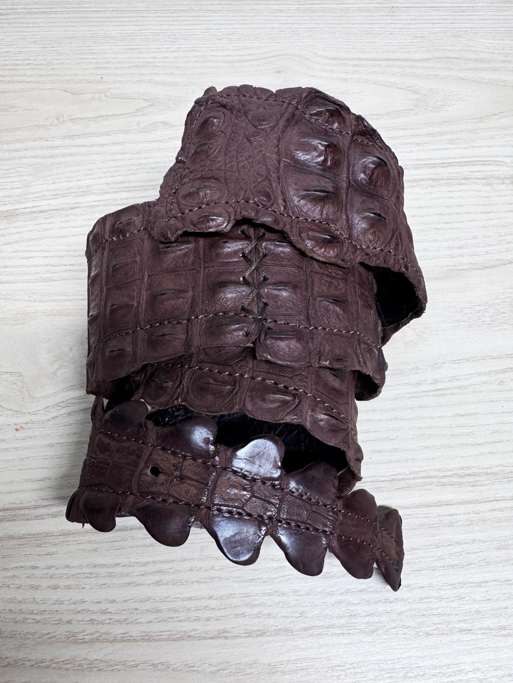 vintage crocodile leather dorsal scute belt