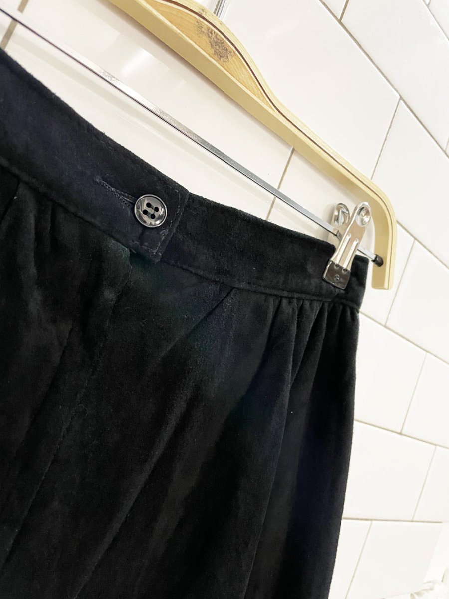 vintage 80s alfred sung sport suede full midi maxi skirt - good market thrift store