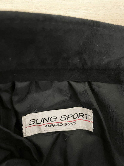 vintage 80s alfred sung sport suede full midi maxi skirt - good market thrift store