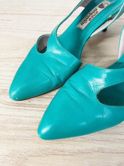 vintage 80s enzo angiolini italy leather slingback heels - good market thrift store