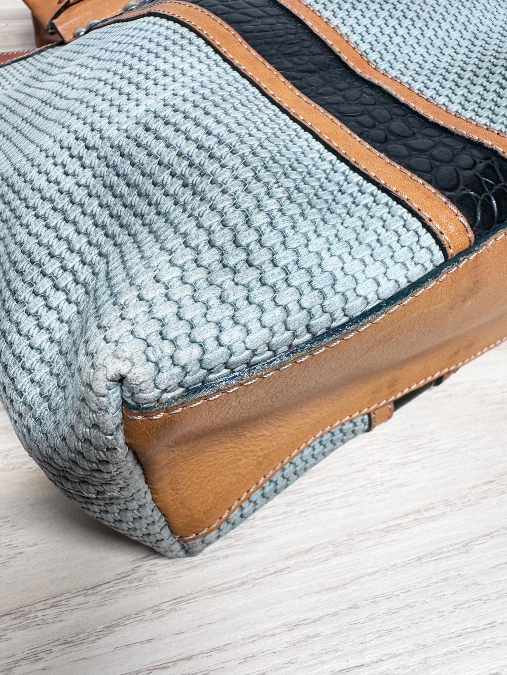 claudia firenze woven leather tote bag carry-all | made in Italy