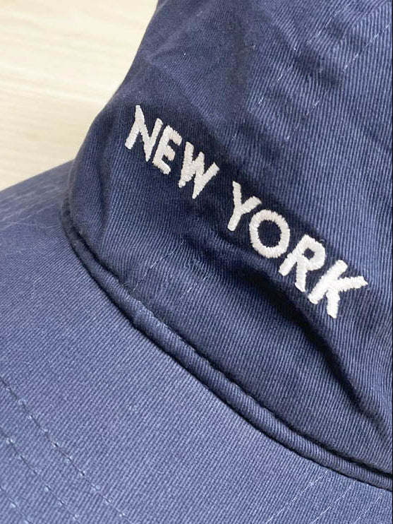 new york spell out embroidered cotton cap