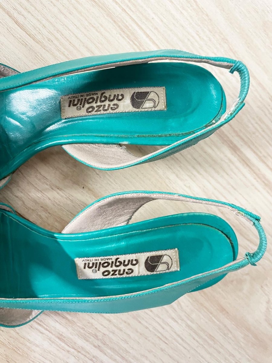 vintage 80s enzo angiolini italy leather slingback heels - good market thrift store