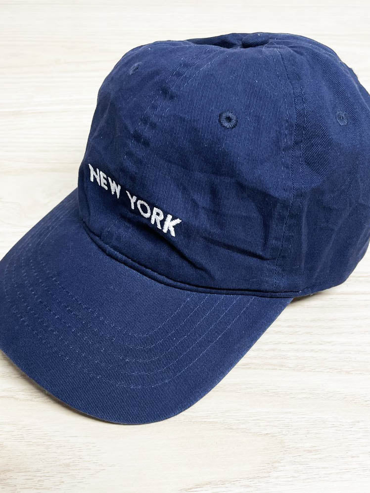 new york spell out embroidered cotton cap