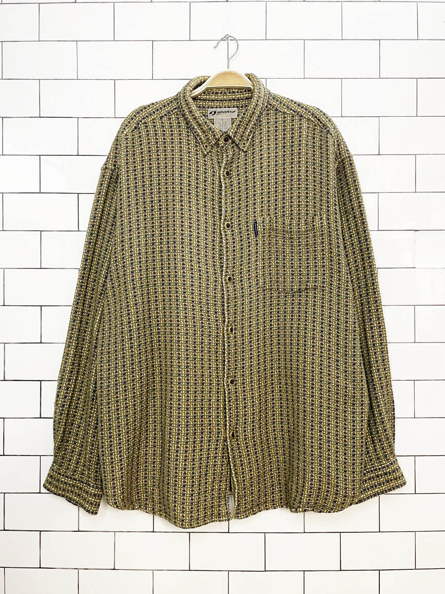 vintage 90s sportif usa woven full button shirt | made in india
