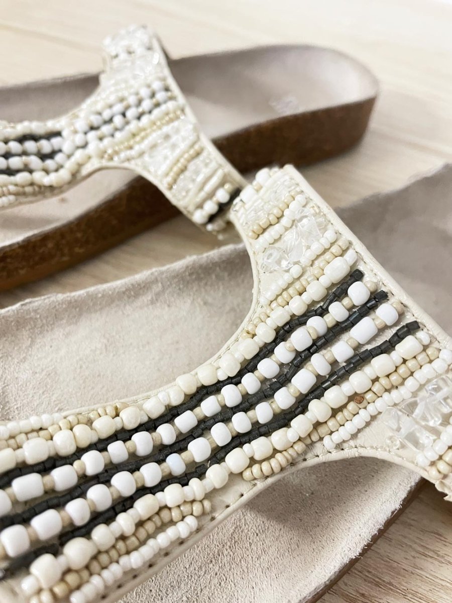 no angel boho beaded thong sandal - good market thrift store