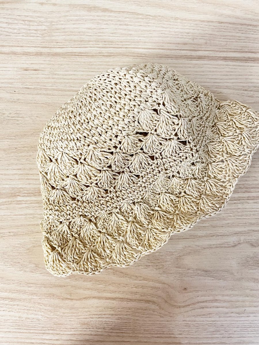 vintage 00s jessica straw crochet bucket hat - good market thrift store
