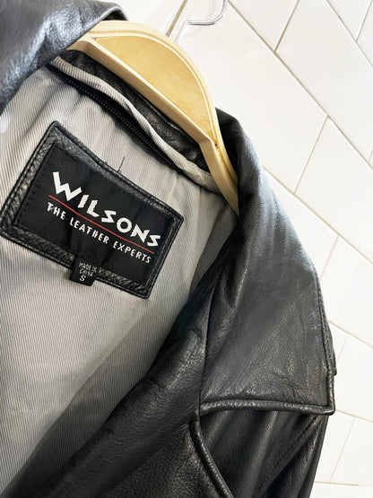 vintage wilsons soft leather belted trench coat - good market thrift store