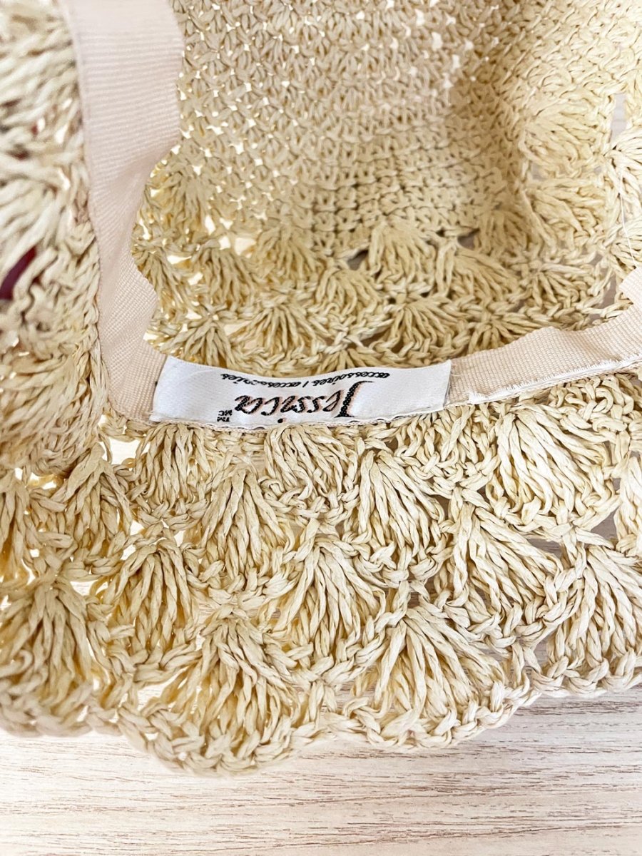 vintage 00s jessica straw crochet bucket hat - good market thrift store
