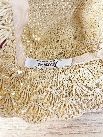 vintage 00s jessica straw crochet bucket hat - good market thrift store