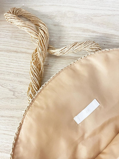 h&m large round straw tote bag - good market thrift store