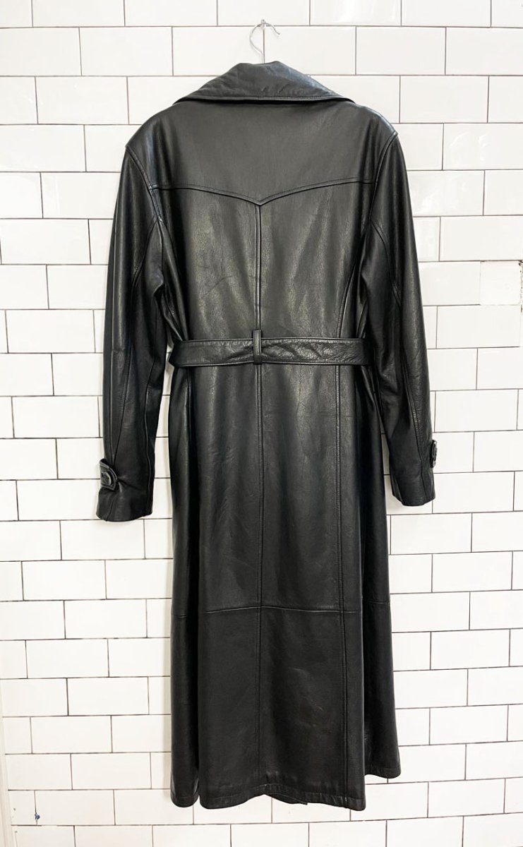 vintage wilsons soft leather belted trench coat - good market thrift store
