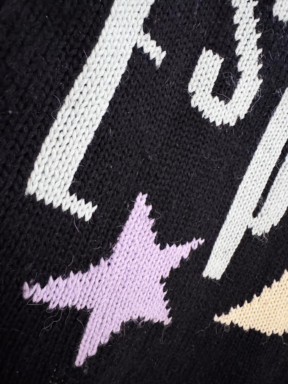 vintage 90s esprit spellout + stars knit sweater