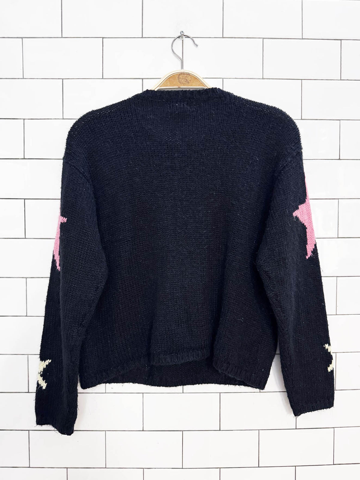 vintage 90s esprit spellout + stars knit sweater