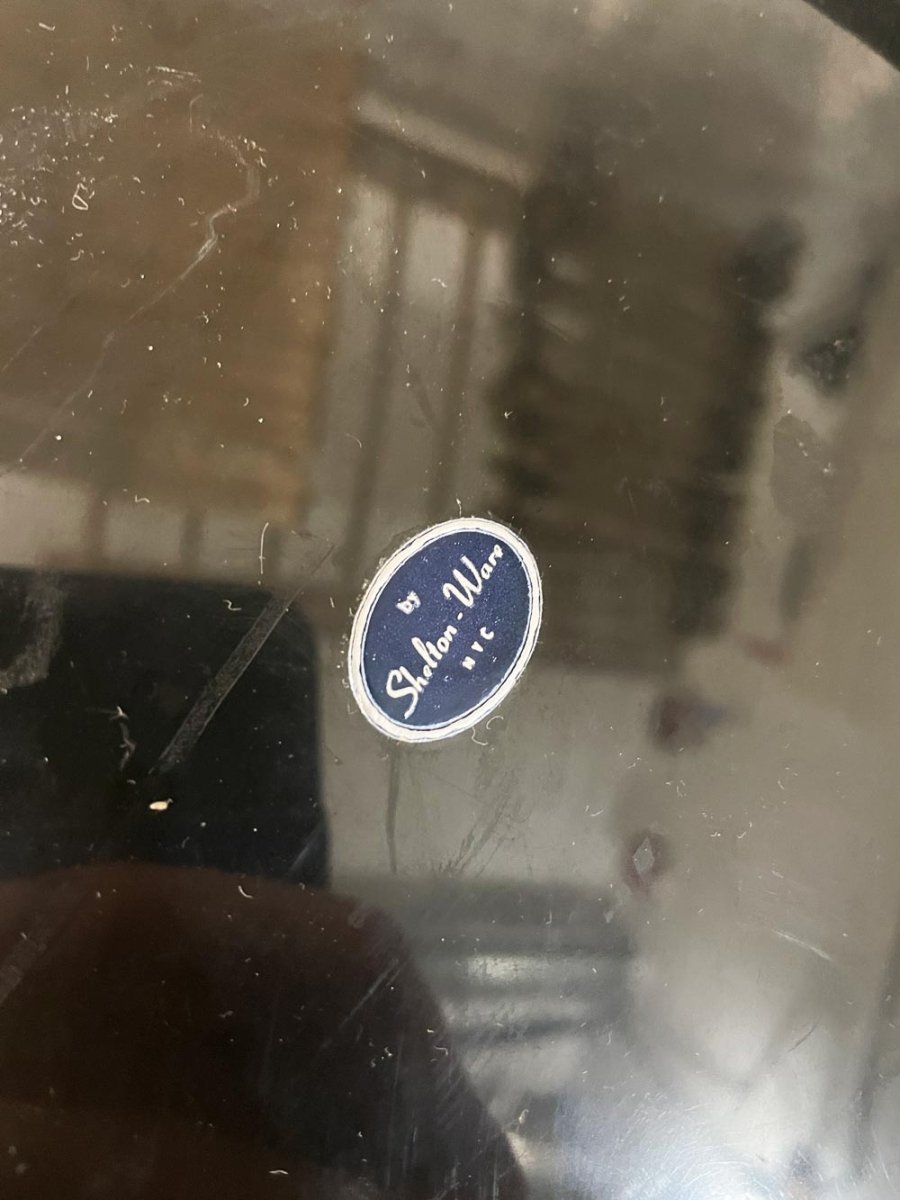 vintage mcm shelton ware NYC faux leather ice bucket - good market thrift store