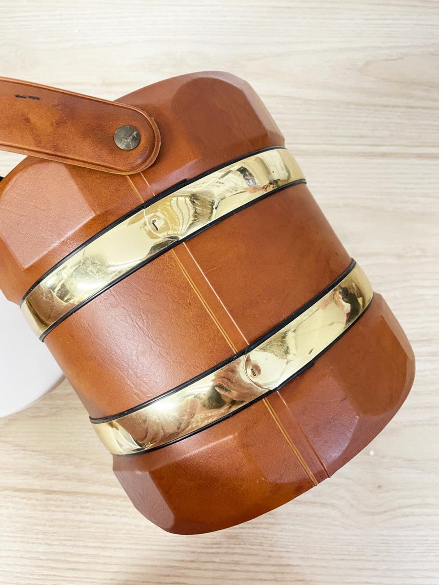 vintage mcm shelton ware NYC faux leather ice bucket - good market thrift store