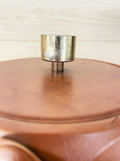 vintage mcm shelton ware NYC faux leather ice bucket - good market thrift store