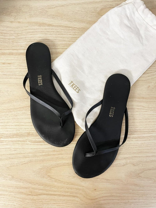 tkees lily black thong sandal - good market thrift store