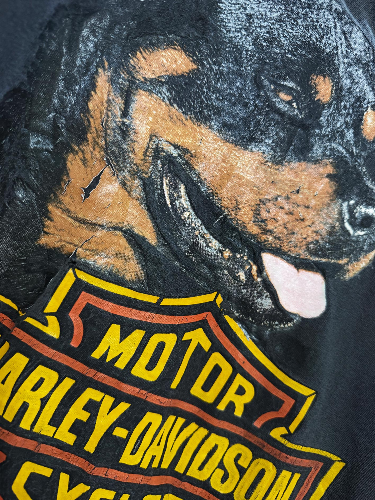 vintage 90s harley davidson single stitch rottweiller tee | made in USA