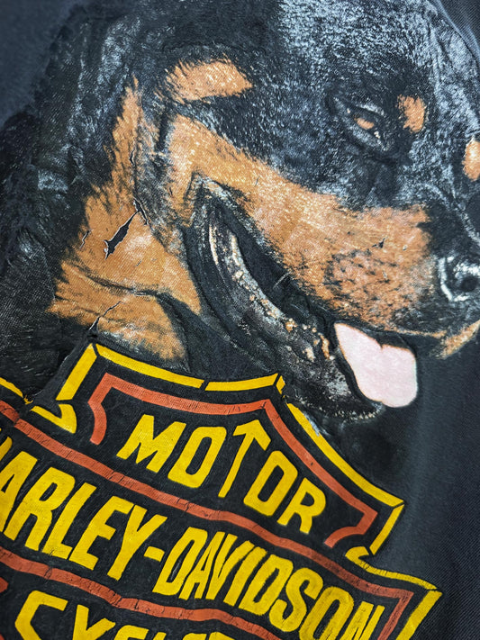 vintage 90s harley davidson single stitch rottweiller tee | made in USA