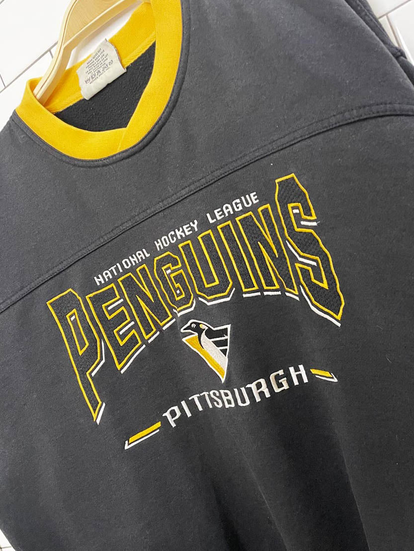 vintage 90s lee pittsburgh penguins two-tone sweatshirt | NHL