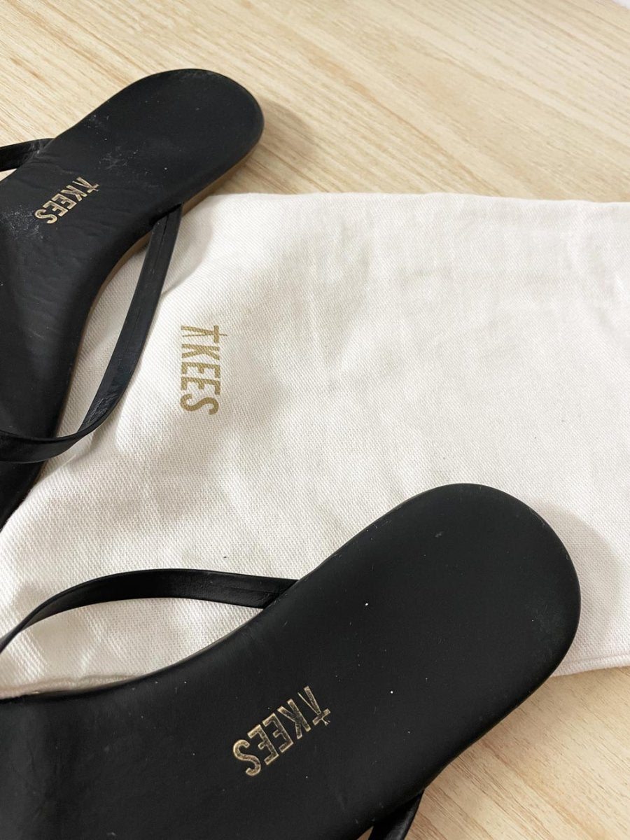 tkees lily black thong sandal - good market thrift store