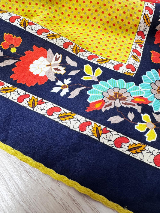 100% silk floral xl long rectangle scarf