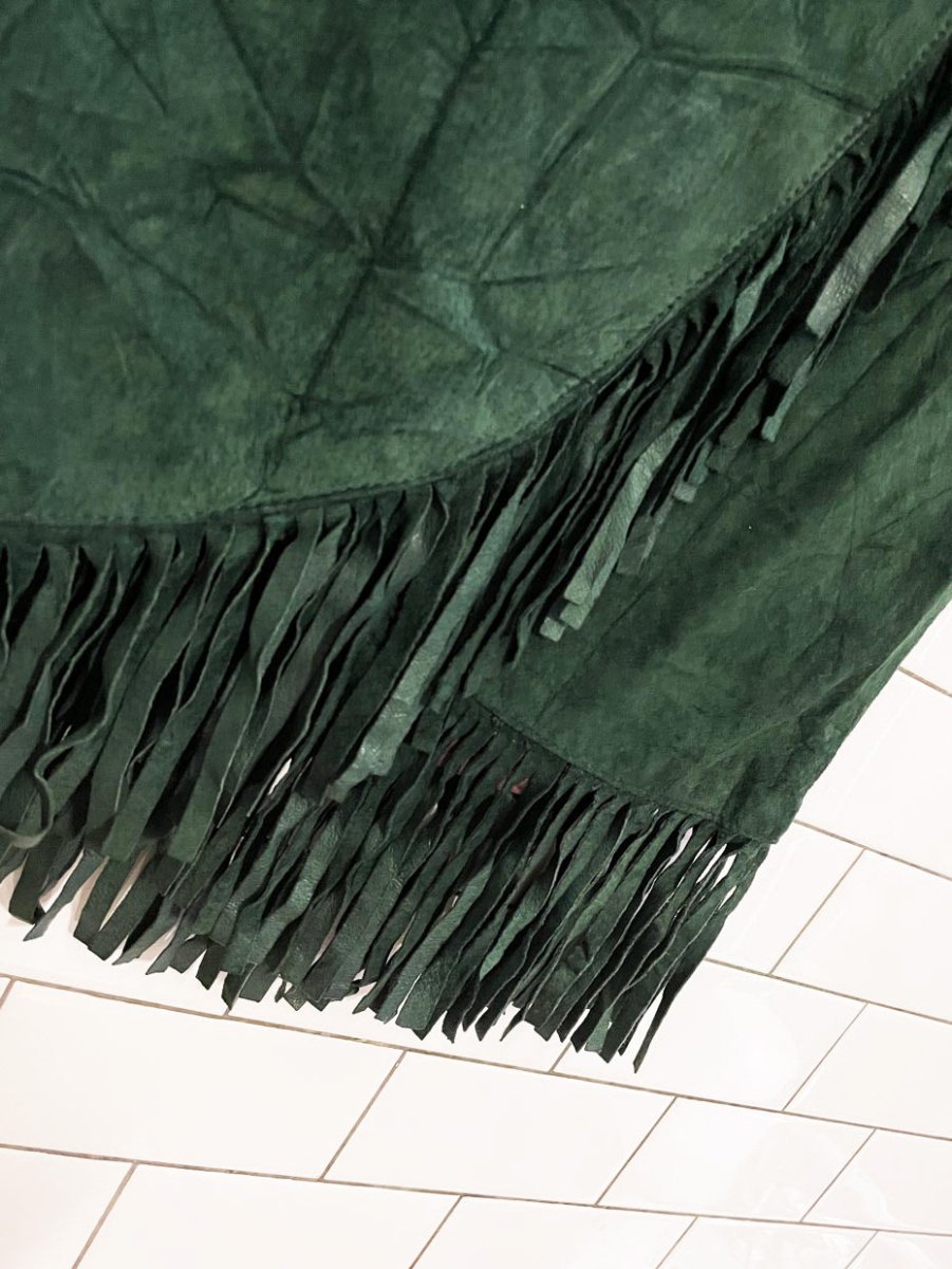 vintage 80s danier fringe wrap suede maxi skirt - good market thrift store