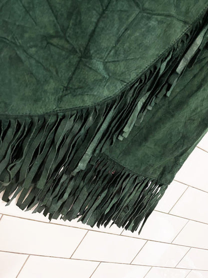 vintage 80s danier fringe wrap suede maxi skirt - good market thrift store
