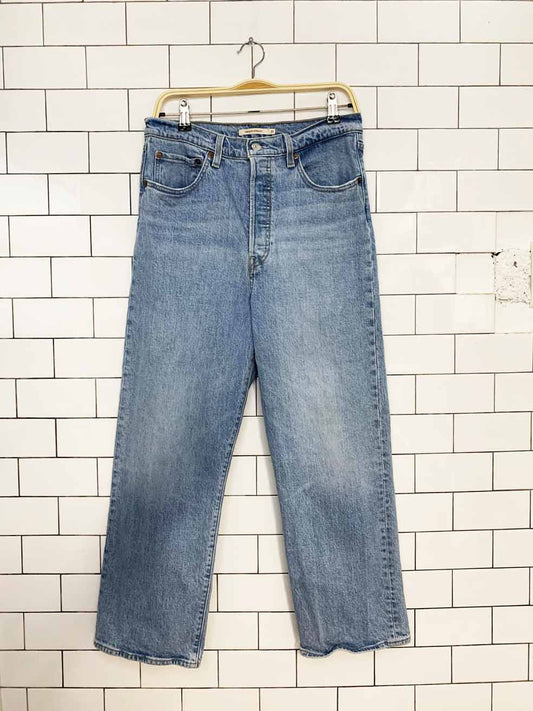 levi's ribcage straight button fly jeans