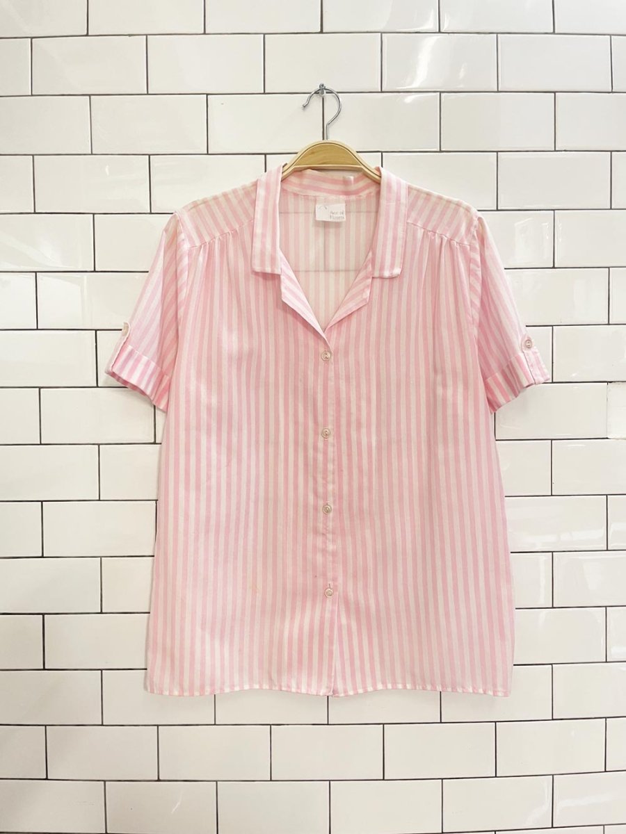 vintage ace of hearts pink stripe shirt - good market thrift store