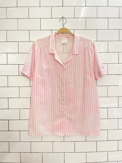 vintage ace of hearts pink stripe shirt - good market thrift store