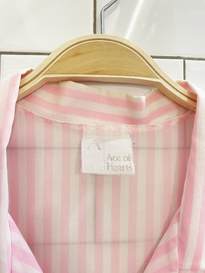 vintage ace of hearts pink stripe shirt - good market thrift store
