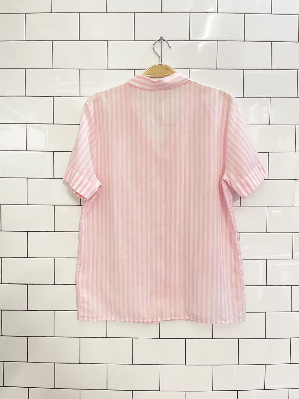 vintage ace of hearts pink stripe shirt - good market thrift store