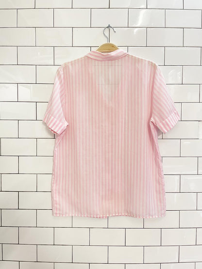 vintage ace of hearts pink stripe shirt - good market thrift store