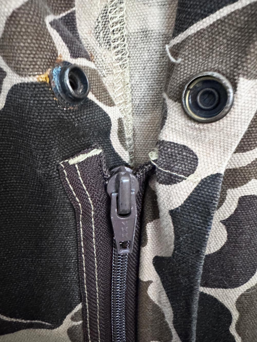 vintage 90s duck bay camo duck canvas utility coveralls