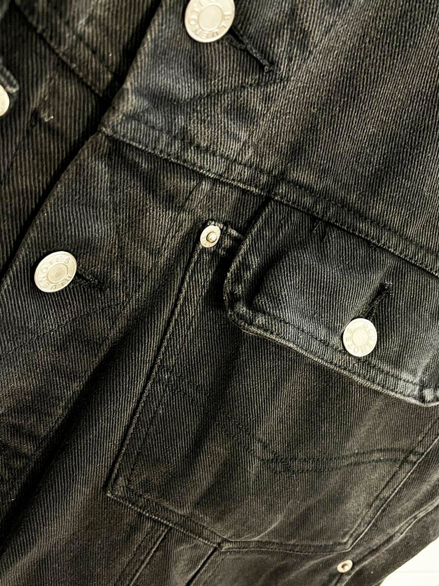 vintage 80s bluenotes oversized black denim jacket - good market thrift store
