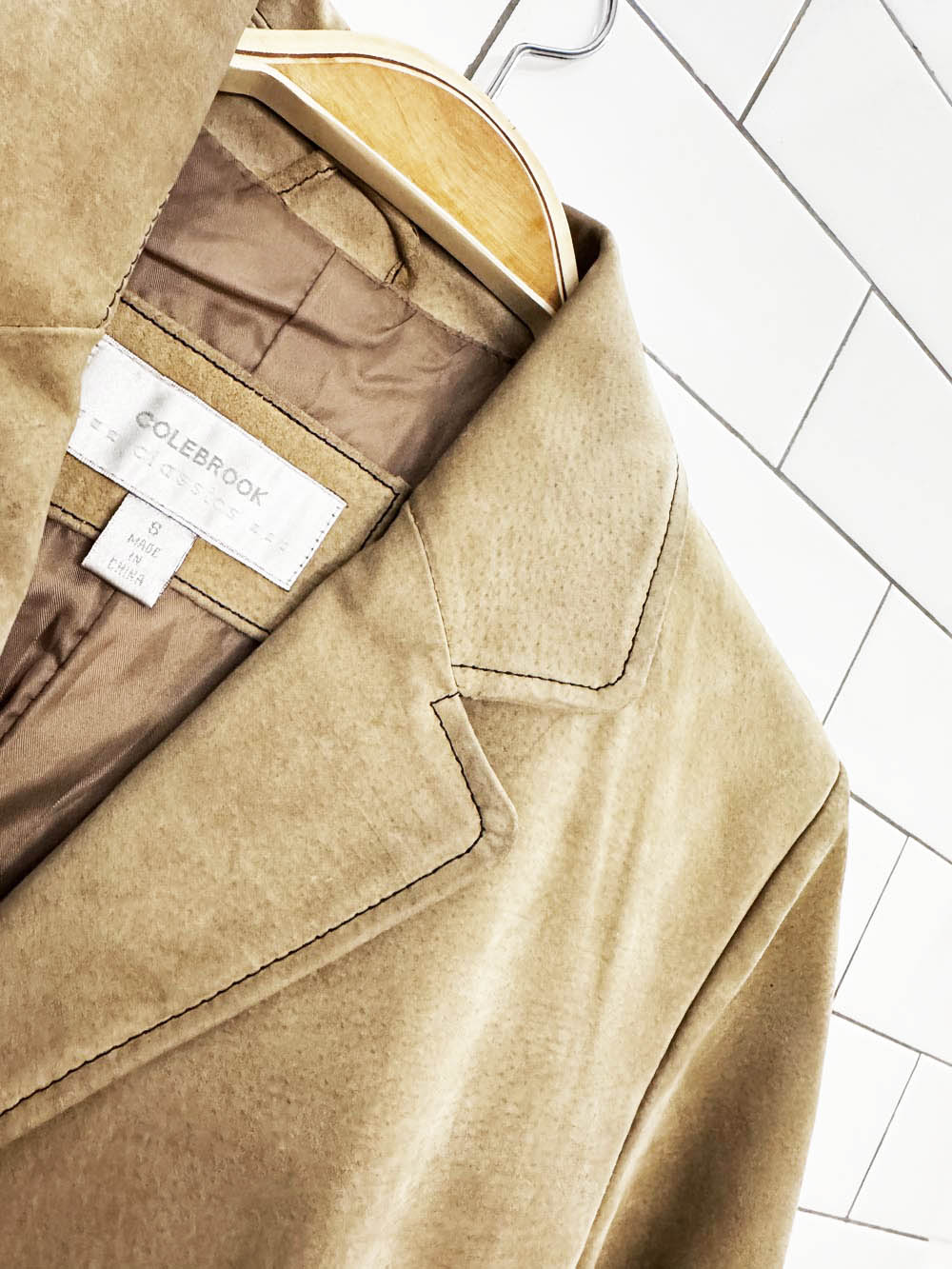vintage 00s colebrook suede contrast lace up jacket | leather