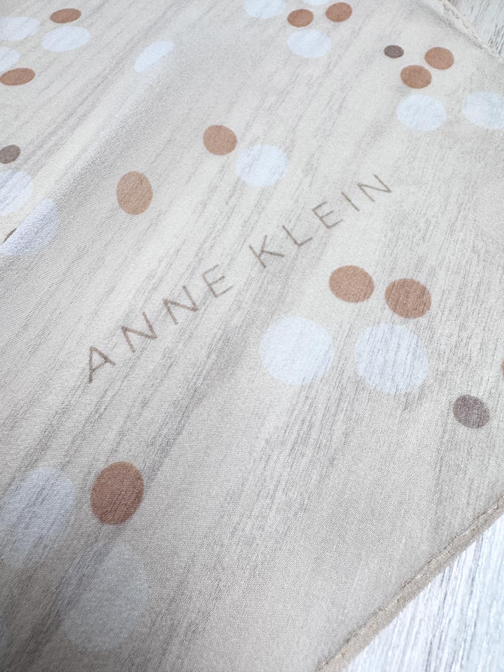 vintage 00s anne klein 100% silk chiffon polka dot square scarf