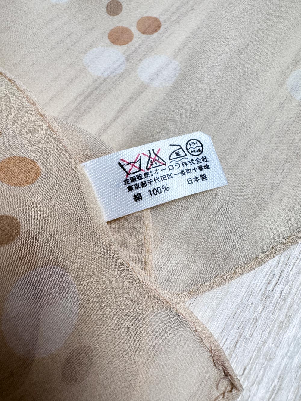 vintage 00s anne klein 100% silk chiffon polka dot square scarf