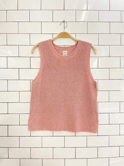 joie pink pointelle knit tank - good market thrift store