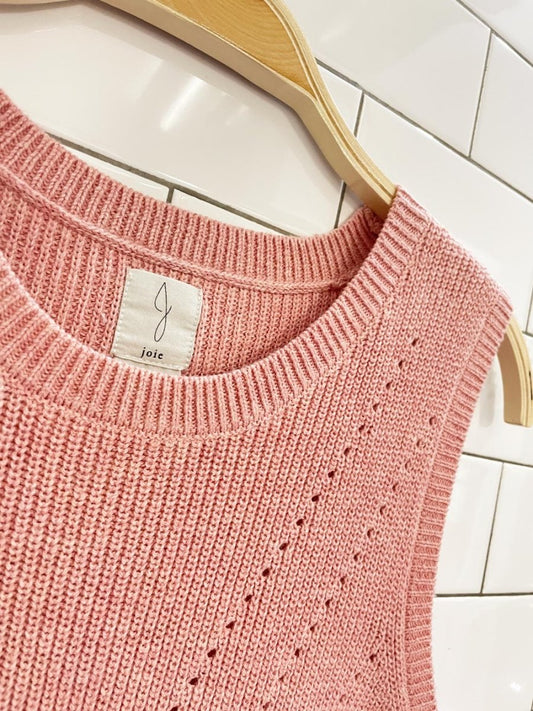joie pink pointelle knit tank - good market thrift store