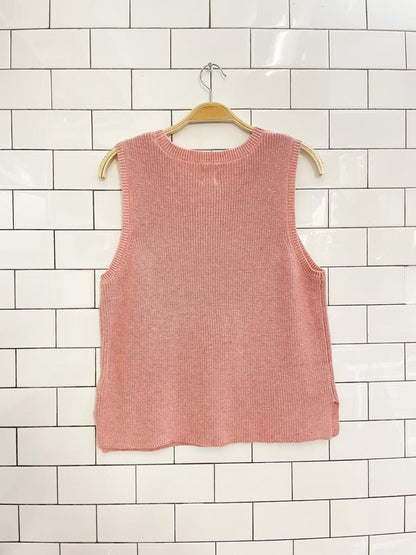 joie pink pointelle knit tank - good market thrift store