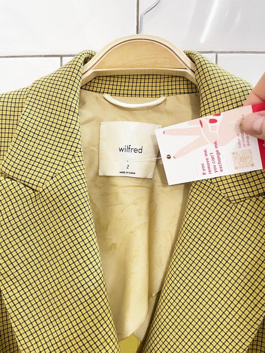 wilfred margaux micro window pane blazer - good market thrift store
