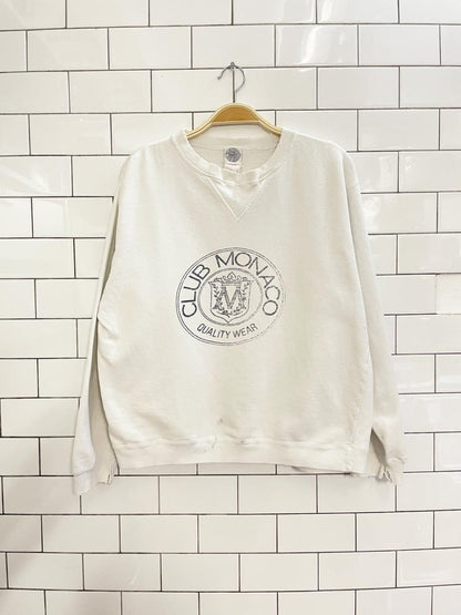 vintage 80s club monaco distressed crest sweatshirt - good market thrift store