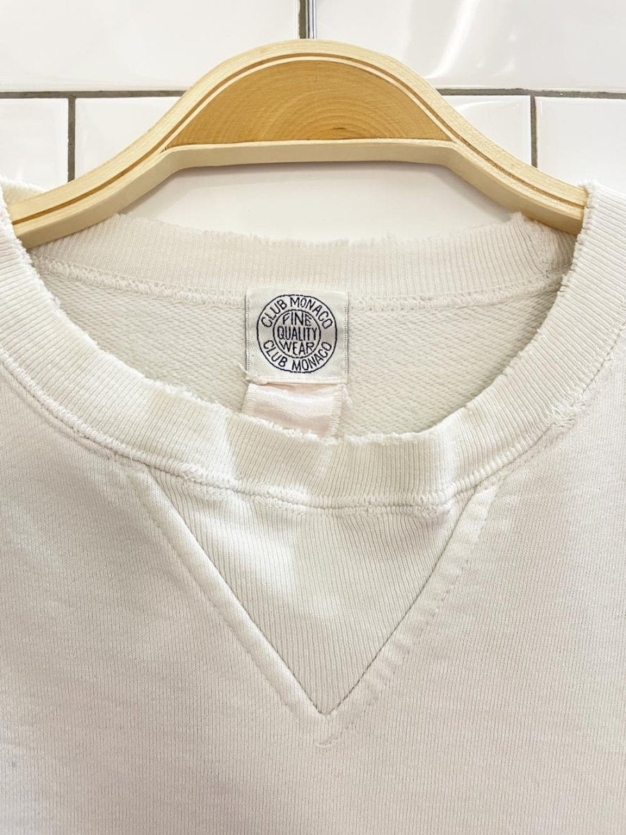 vintage 80s club monaco distressed crest sweatshirt - good market thrift store