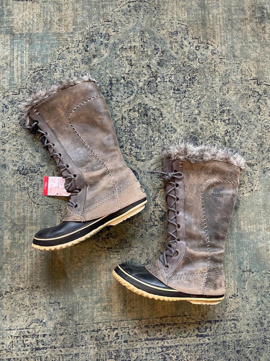 sorel cate the great leather waterproof snow boots - good market thrift store